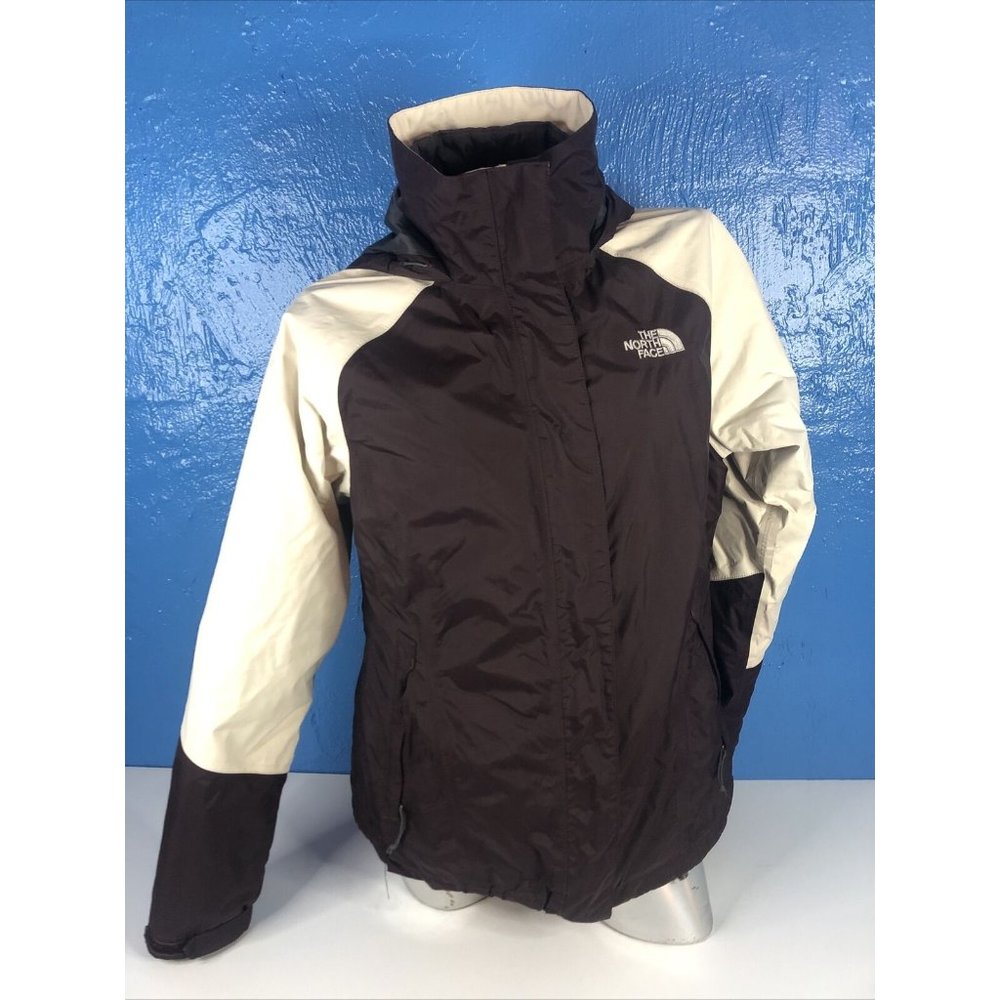 The North Face Jacket Womens Medium Purple White Hooded Double Zip Winter Jacket